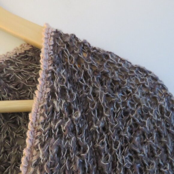 FREE PEOPLE Lake Tahoe Color Block Striped Cardigan Loose Knit Pastel Purple XS - Picture 4 of 14